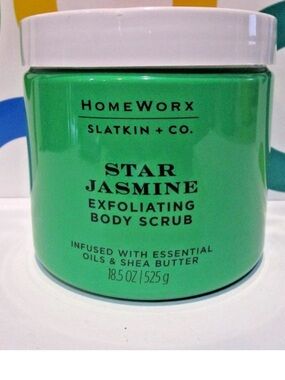 Slatkin + co. Homeworx  Star Jasmine Exfoliating Body Scrub - Green Jar